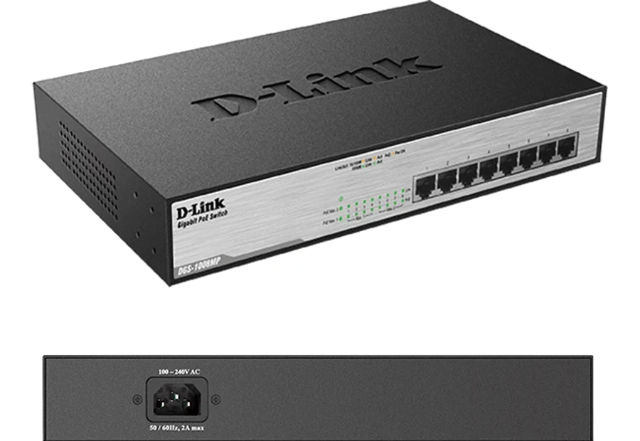 Switch Gigabit PoE D-Link DGS-1008MP
