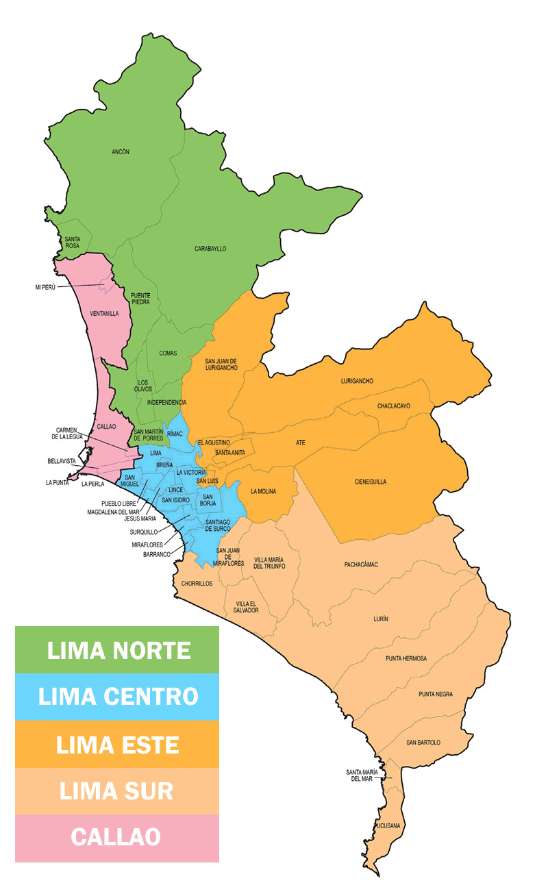 Mapa De Lima Y Distritos